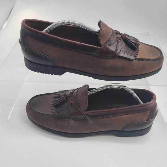 Freeman DDF Shoes Men’s Size 12W Paul‎  Kiltie Tassles Loafer Two Tone  Brown main image 8